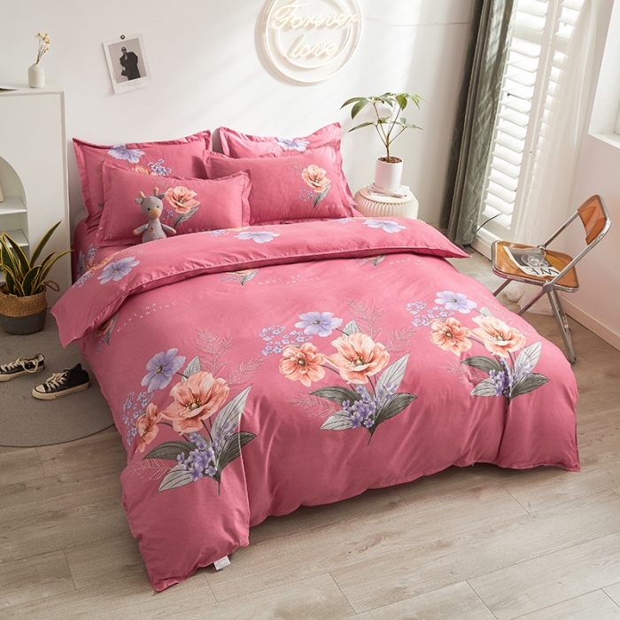 91家纺网 家纺一手货源 找家纺 优家居 2023新款植物羊绒四件套 花语