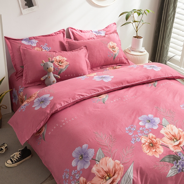 91家纺网 家纺一手货源 找家纺 优家居 2023新款植物羊绒四件套 花语