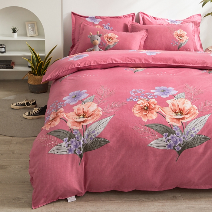 91家纺网 家纺一手货源 找家纺 优家居 2023新款植物羊绒四件套 花语