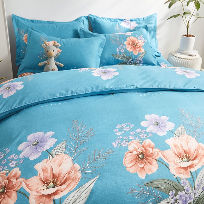 91家纺网 家纺一手货源 找家纺 优家居 2023新款植物羊绒四件套 花语-兰