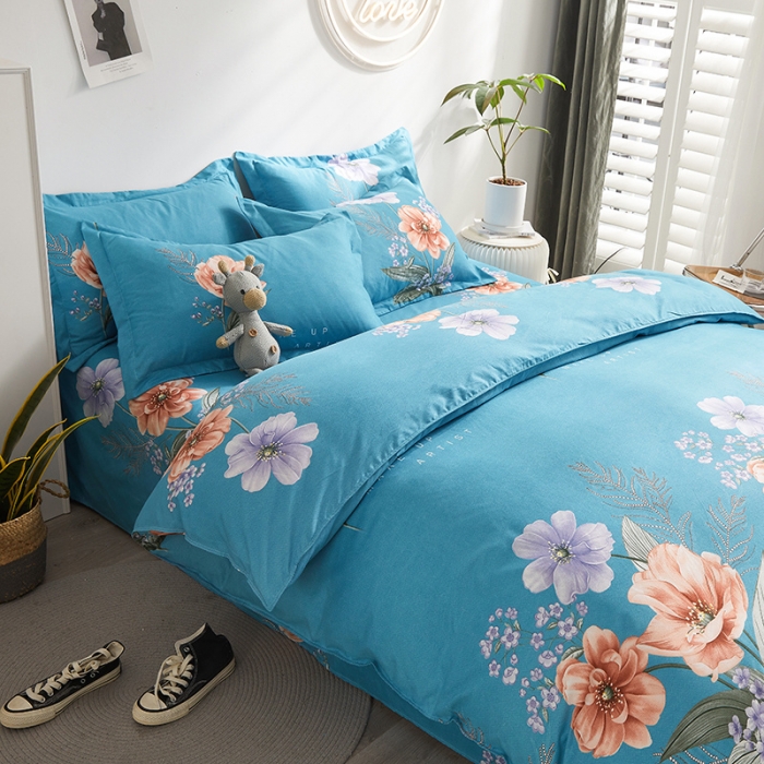 91家纺网 家纺一手货源 找家纺 优家居 2023新款植物羊绒四件套 花语-兰