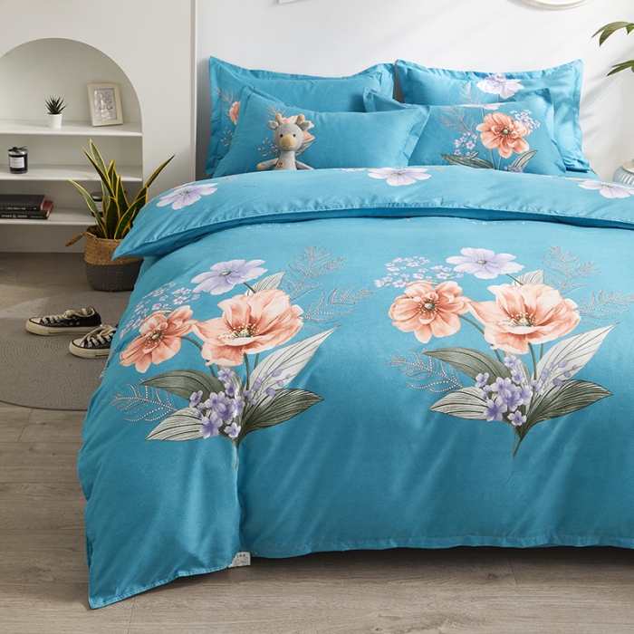 91家纺网 家纺一手货源 找家纺 优家居 2023新款植物羊绒四件套 花语-兰