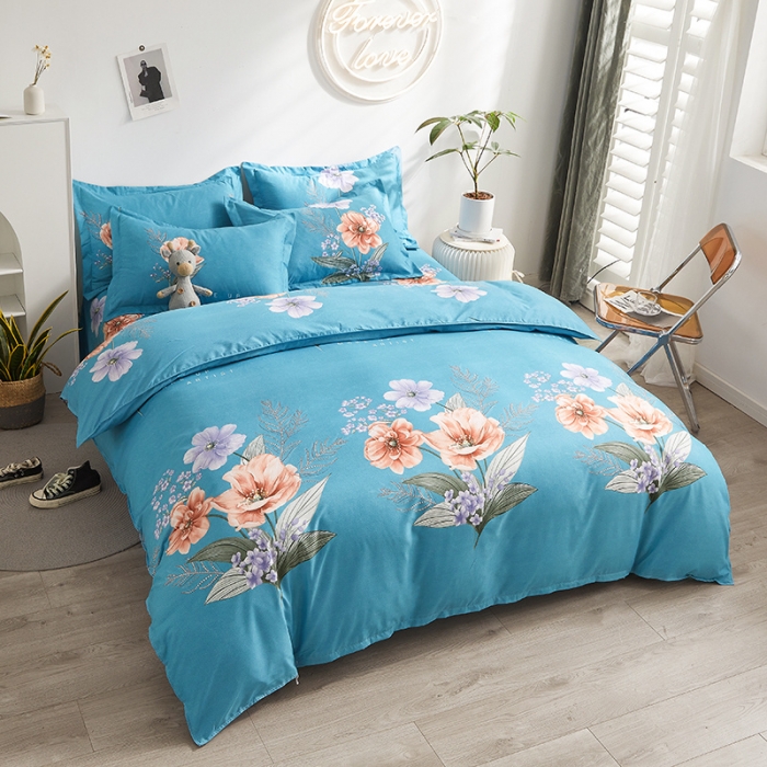 91家纺网 家纺一手货源 找家纺 优家居 2023新款植物羊绒四件套 花语-兰