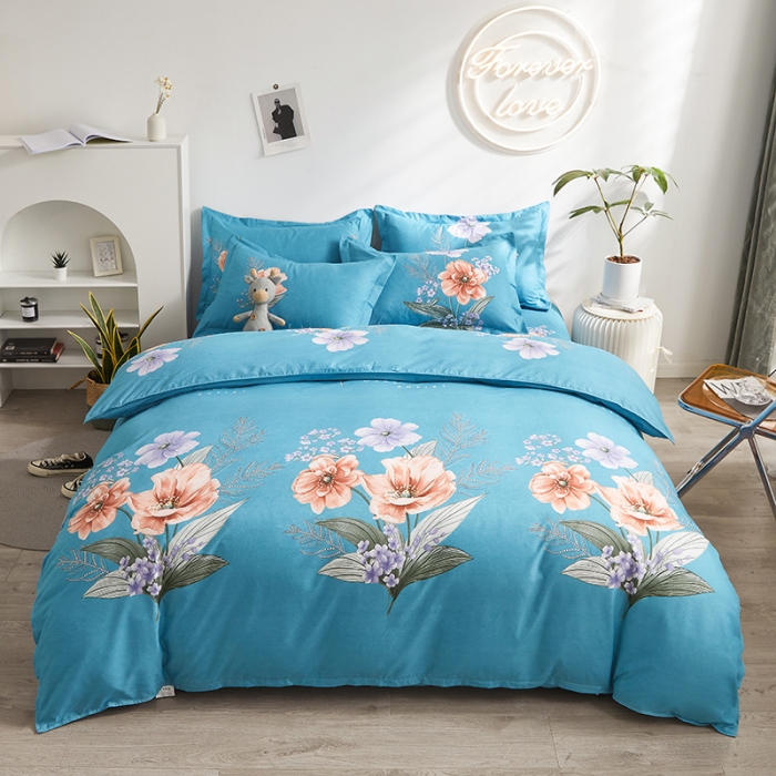 91家纺网 家纺一手货源 找家纺 优家居 2023新款植物羊绒四件套 花语-兰