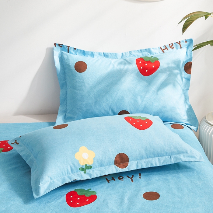 91家纺网 家纺一手货源 找家纺 优家居 2023新款植物羊绒四件套 开心草莓