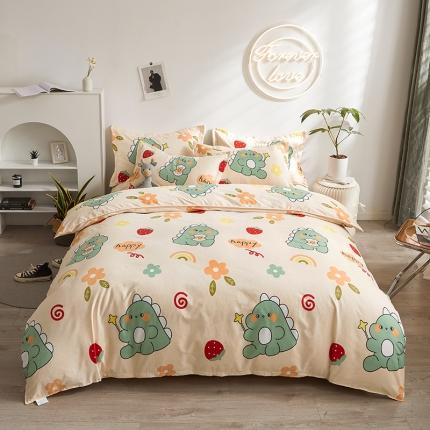 优家居 2023新款植物羊绒四件套 恐龙乐园