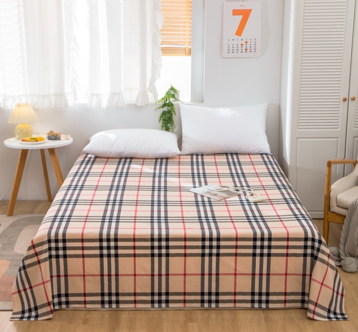 91家纺网 家纺一手货源 找家纺 （总）简色坊2023新款色织水洗棉全棉套件—a版单床单