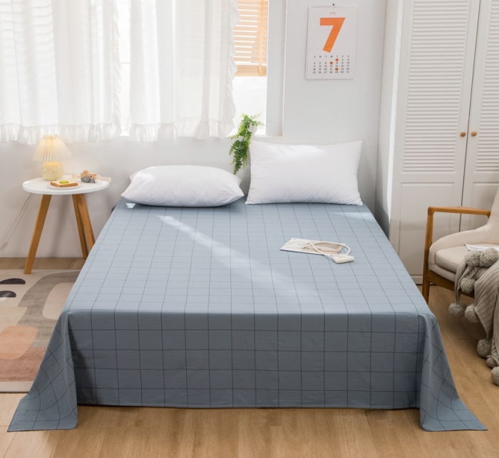 91家纺网 家纺一手货源 找家纺 （总）简色坊2023新款色织水洗棉全棉套件—a版单床单