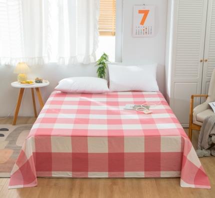 简色坊2023新款色织水洗棉全棉套件—a版单床单 优雅格调-粉