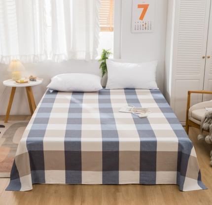 简色坊2023新款色织水洗棉全棉套件—a版单床单 优雅格调-蓝