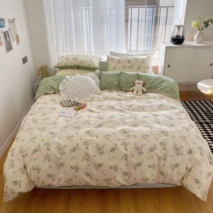 91家纺网 家纺一手货源 找家纺 （总）希文 2022新款全棉印花四件套-繁花系列 七色槿