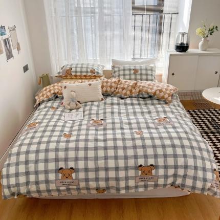 91家纺网 家纺一手货源 找家纺 （总）希文 2022新款全棉印花四件套-繁花系列 七色槿