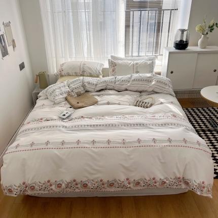 91家纺网 家纺一手货源 找家纺 （总）希文 2022新款全棉印花四件套-繁花系列 七色槿