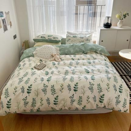 91家纺网 家纺一手货源 找家纺 （总）希文 2022新款全棉印花四件套-繁花系列 七色槿