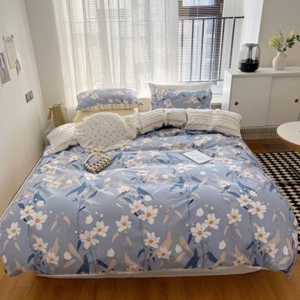 91家纺网 家纺一手货源 找家纺 （总）希文 2022新款全棉印花四件套-繁花系列 七色槿