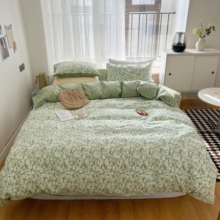 91家纺网 家纺一手货源 找家纺 （总）希文 2022新款全棉印花四件套-繁花系列 七色槿