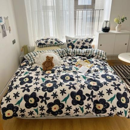 91家纺网 家纺一手货源 找家纺 （总）希文 2022新款全棉印花四件套-繁花系列 七色槿