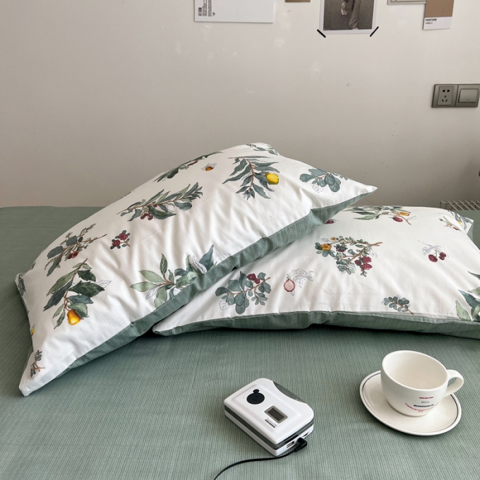 91家纺网 家纺一手货源 找家纺 希文 2022新款全棉印花四件套-繁花系列 南栀