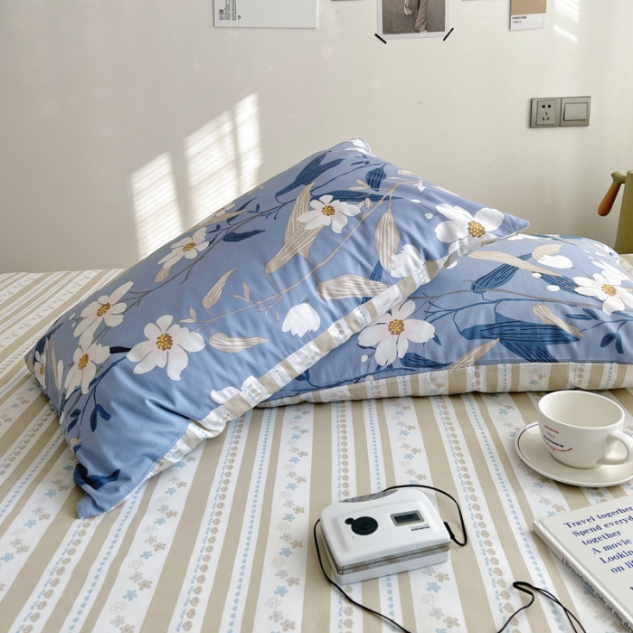 91家纺网 家纺一手货源 找家纺 希文 2022新款全棉印花四件套-繁花系列 塞纳