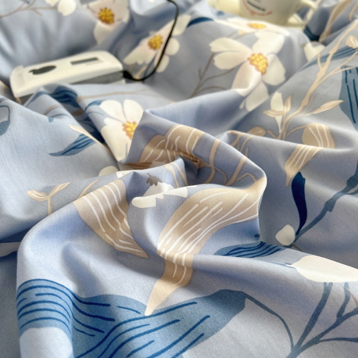 91家纺网 家纺一手货源 找家纺 希文 2022新款全棉印花四件套-繁花系列 塞纳