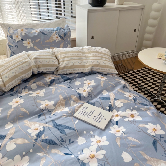 91家纺网 家纺一手货源 找家纺 希文 2022新款全棉印花四件套-繁花系列 塞纳