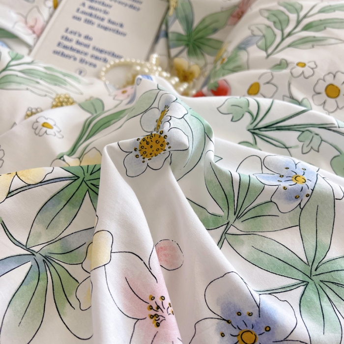 91家纺网 家纺一手货源 找家纺 希文 2022新款全棉印花四件套-繁花系列 甜心