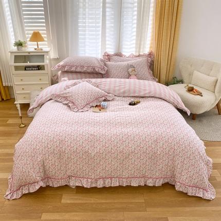 91家纺网 家纺一手货源 找家纺 宝齐莱 2022新款13372韩版全棉印花单被套 姹紫嫣红