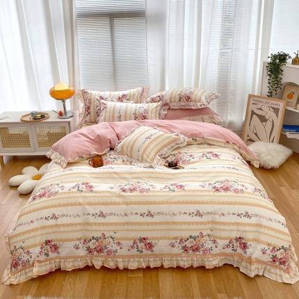 91家纺网 家纺一手货源 找家纺 宝齐莱 2022新款13372韩版全棉印花单被套 花开富贵