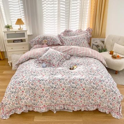 91家纺网 家纺一手货源 找家纺 宝齐莱 2022新款13372韩版全棉印花单被套 那年花开