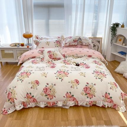 91家纺网 家纺一手货源 找家纺 宝齐莱 2022新款13372韩版全棉印花单被套 优雅恋人-1