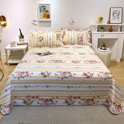 91家纺网 家纺一手货源 找家纺 宝齐莱 2022新款13372韩版全棉印花单床单 花开富贵