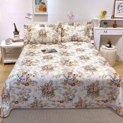 91家纺网 家纺一手货源 找家纺 宝齐莱 2022新款13372韩版全棉印花单床单 满园芳华-米