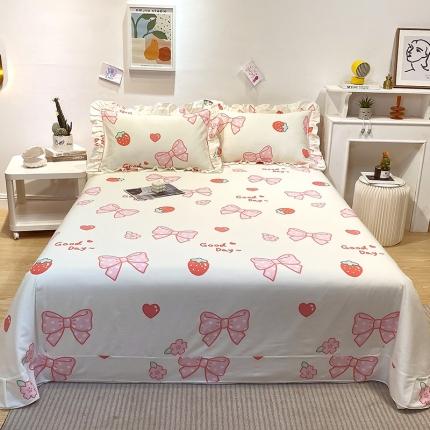 91家纺网 家纺一手货源 找家纺 宝齐莱 2022新款13372韩版全棉印花单床单 少女心