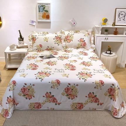 91家纺网 家纺一手货源 找家纺 宝齐莱 2022新款13372韩版全棉印花单床单 优雅恋人-1