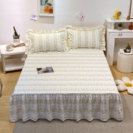 91家纺网 家纺一手货源 找家纺 宝齐莱 2022新款13372韩版全棉印花单床裙 小清新