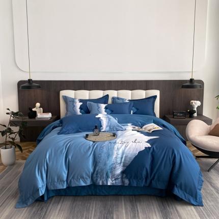 91家纺网 家纺一手货源 找家纺 （总）魅都 100s阿克苏长绒棉数码印花四件套