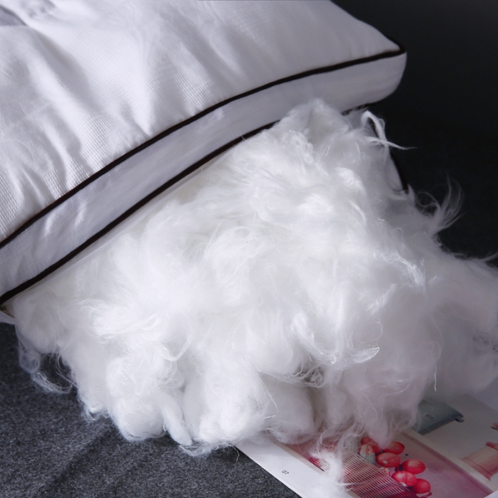 91家纺网 家纺一手货源 找家纺 全棉60S贡缎提花决明子木棉两用护颈羽丝绒枕芯定型硬枕头