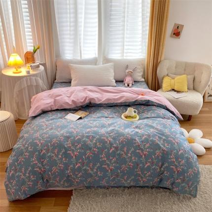 91家纺网 家纺一手货源 找家纺 宝齐莱 2022新款13372全棉印花单被套 微笑向暖