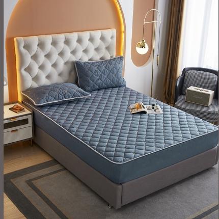 91家纺网 家纺一手货源 找家纺 (总)久典 2022新款A类全棉色织水洗棉刺绣抗菌防螨夹棉床笠