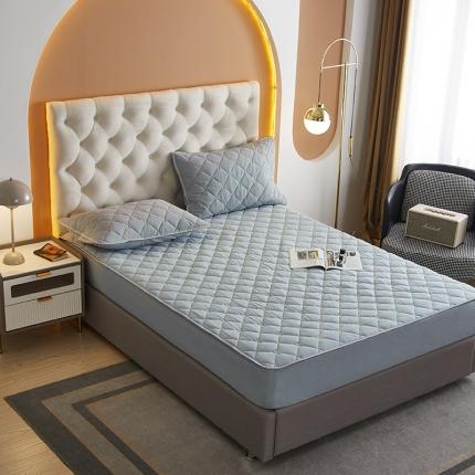 91家纺网 家纺一手货源 找家纺 (总)久典 2022新款A类全棉色织水洗棉刺绣抗菌防螨夹棉床笠