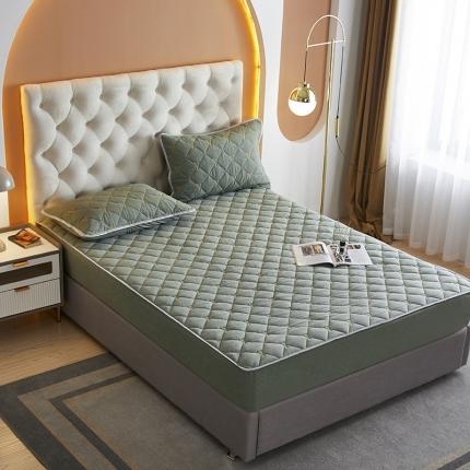 91家纺网 家纺一手货源 找家纺 (总)久典 2022新款A类全棉色织水洗棉刺绣抗菌防螨夹棉床笠