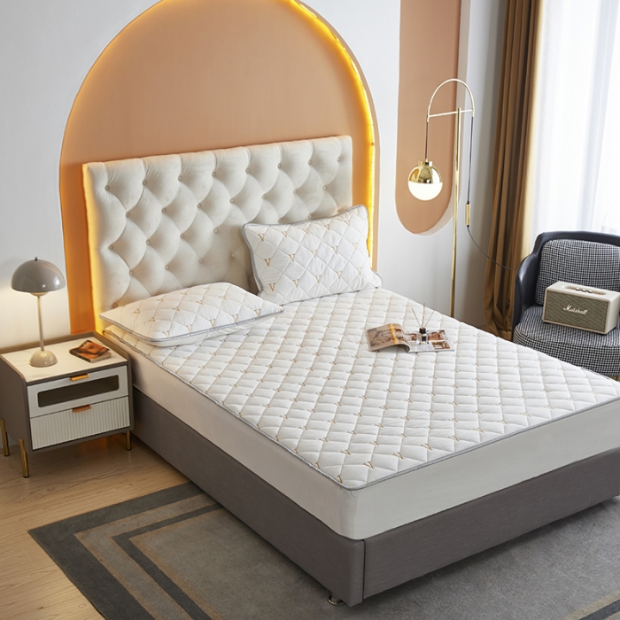 91家纺网 家纺一手货源 找家纺 (总)久典 2022新款A类全棉色织水洗棉刺绣抗菌防螨夹棉床笠