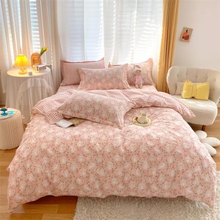 91家纺网 家纺一手货源 找家纺 宝齐莱 2022新款13372全棉印花床品套件四件套 恋语