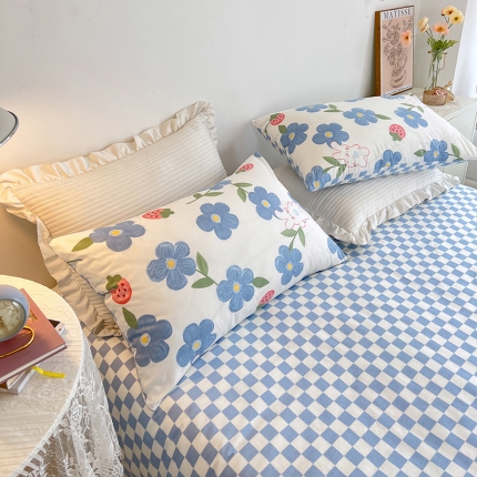 91家纺网 家纺一手货源 找家纺 （总）麦伦春季新品全棉40S斜纹印花休闲轻奢系列枕套一个