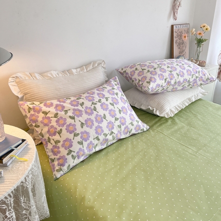 91家纺网 家纺一手货源 找家纺 （总）麦伦春季新品全棉40S斜纹印花休闲轻奢系列枕套一个