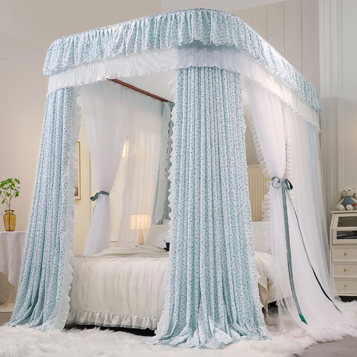 91家纺网 家纺一手货源 找家纺 艾晶美 2022新款遮光床幔双层导轨蚊帐 伴夏