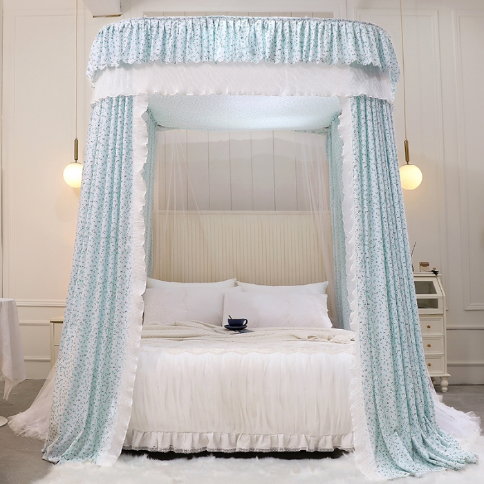 91家纺网 家纺一手货源 找家纺 艾晶美 2022新款遮光床幔双层导轨蚊帐 伴夏