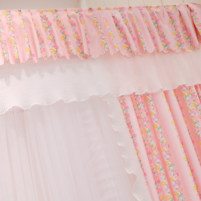 91家纺网 家纺一手货源 找家纺 艾晶美 2022新款遮光床幔双层导轨蚊帐 花藤