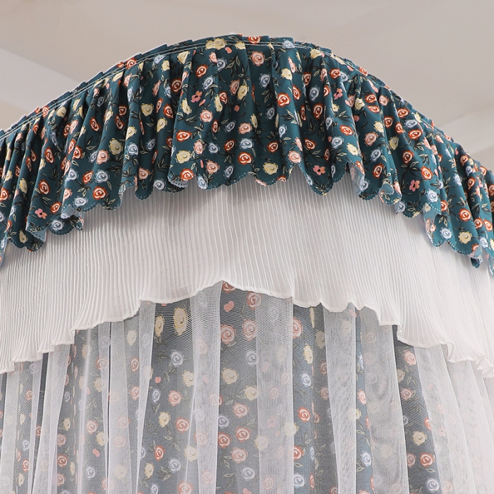 91家纺网 家纺一手货源 找家纺 艾晶美 2022新款遮光床幔双层导轨蚊帐 莫奈庄园