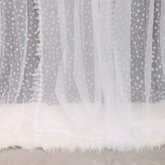 91家纺网 家纺一手货源 找家纺 艾晶美 2022新款遮光床幔双层导轨蚊帐 莫奈庄园